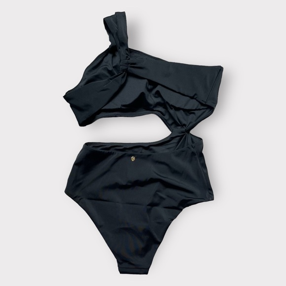 Victoria’s Secret Swim Black Twist Lined Monokini Size Small Removable Padding - Picture 3 of 12